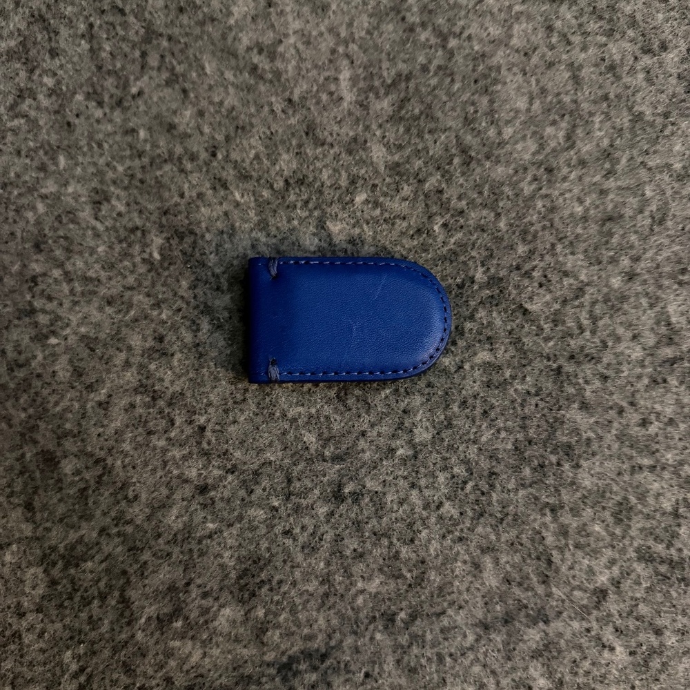 EXPRESS Genuine Leather Blue Magnetic Money Clip